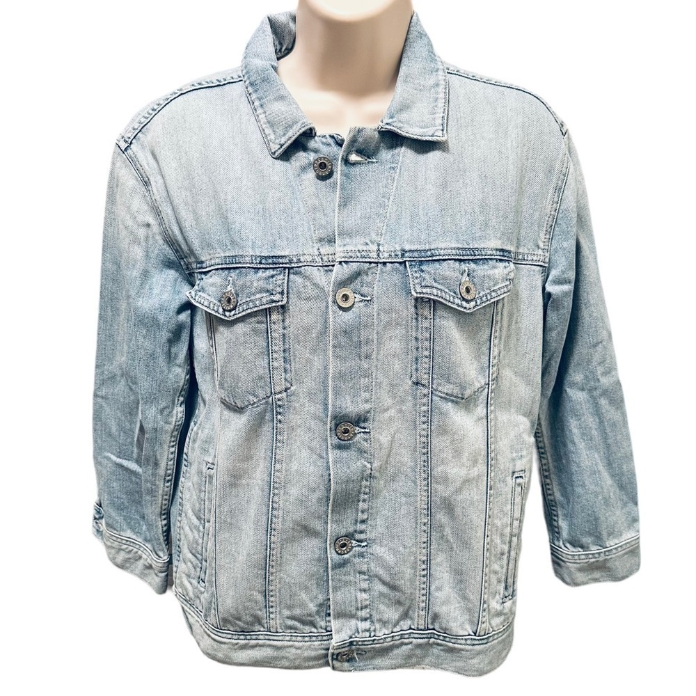AG Adriano GOLDSCHMIED light‎ blue drop shoulder denim jean jacket size XS 6856